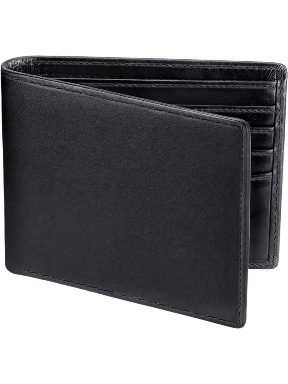 Men's Full Grain Leather Bifold Wallet - RFID Blocking, Slim Design, 12 Card